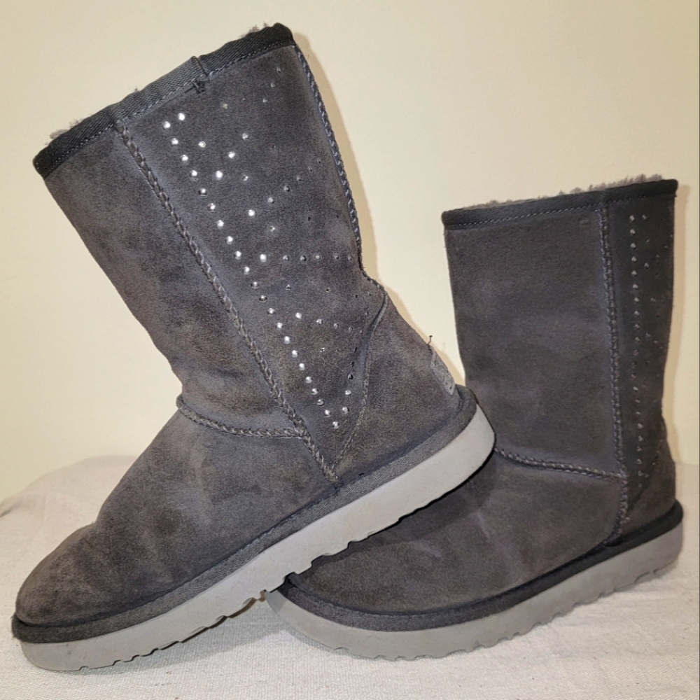 UGG Gray Swavorski Midi Boot Style 1110420 US 6